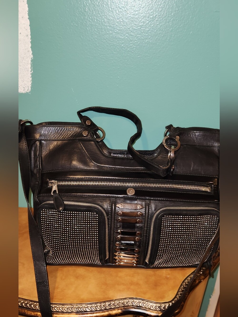 Balenciaga Moto Vintage Shoulder Bag Needs TLC Black Chrome Soft Calf Leather